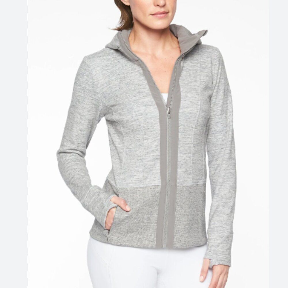 ATHLETA Fitted Victory Hoodie Gray Size